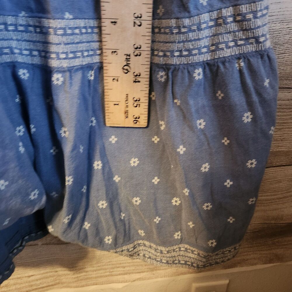 Old Navy Blue M floral short sleeve cottagecore Y2K summer beach coastal dress - Picture 7 of 9